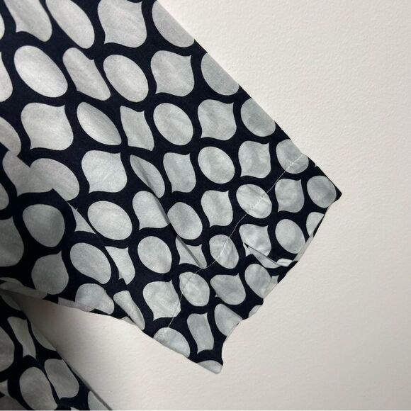 Marina Rinaldi Womens Size 2X Blue White Geometric Dot Tunic Button Front Shirt - Picture 6 of 9